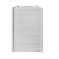 Sami White Over Twin Step Bunk Bed with Left HB - Ornate Home
