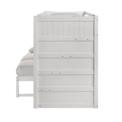Sami White Twin Over Full Step Bunk Bed with Right HB - Ornate Home