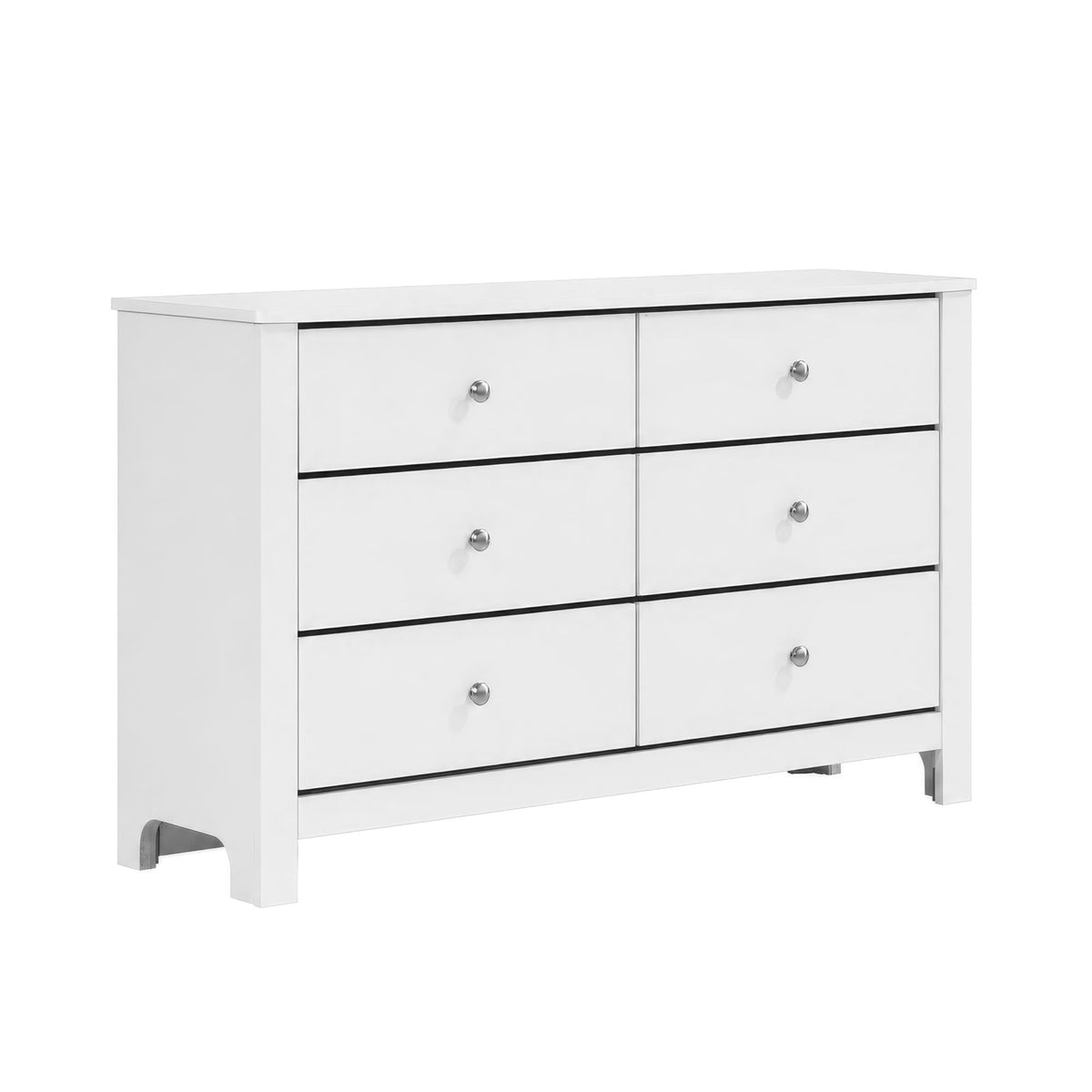 Sami White Youth 6-Drawer Dresser - Ornate Home