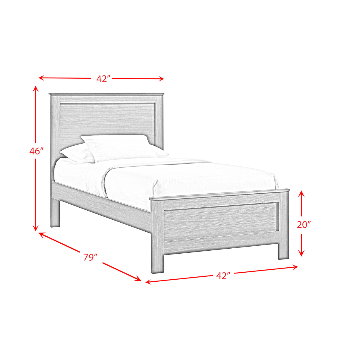 Sami White Youth Twin Panel Bed - Ornate Home