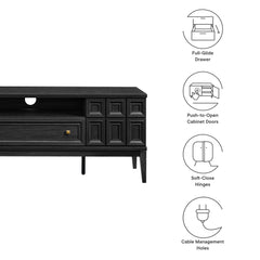 Samos Black 59" TV Stand - Ornate Home