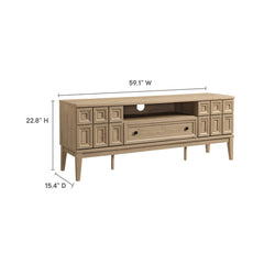 Samos Light Oak 59" TV Stand - Ornate Home