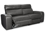 Samperstone Gray 2-Piece Power Reclining Sectional Loveseat (Online Special Price) - Ornate Home