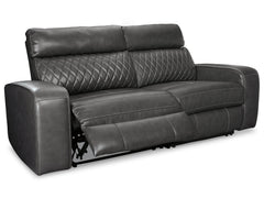 Samperstone Gray 2-Piece Power Reclining Sectional Loveseat - Ornate Home