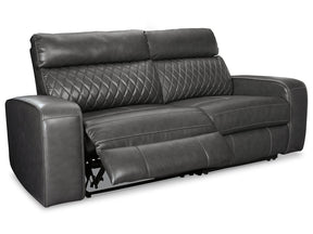 Samperstone Gray 2-Piece Power Reclining Sectional Loveseat - Ornate Home
