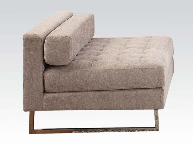 Sampson Armless Chair in Beige Fabric - Ornate Home