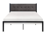 Samuel Black/Gray Metal Queen Platform Bed - Ornate Home