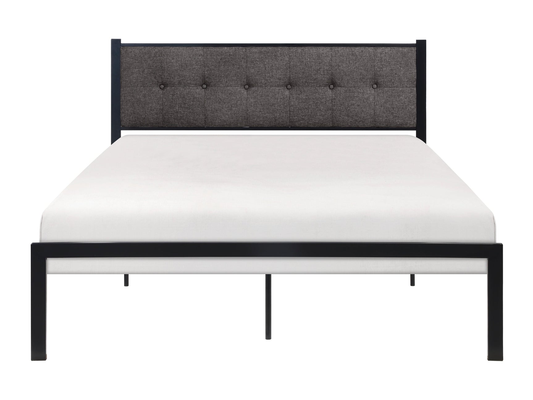Samuel Black/Gray Metal Queen Platform Bed - Ornate Home