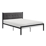 Samuel Black/Gray Metal Queen Platform Bed - Ornate Home