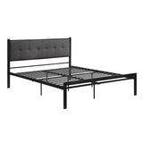 Samuel Black/Gray Metal Queen Platform Bed - Ornate Home