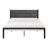 Samuel Black/Gray Metal Queen Platform Bed - Ornate Home