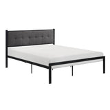 Samuel Black/Gray Metal Queen Platform Bed - Ornate Home