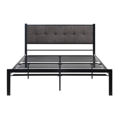 Samuel Black/Gray Metal Queen Platform Bed - Ornate Home
