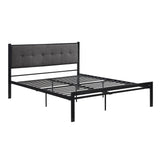 Samuel Black/Gray Metal Queen Platform Bed - Ornate Home