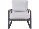 San Clemente Natural Teak/Carbon Aluminum/Brindle Wicker Lounge Chair - Ornate Home