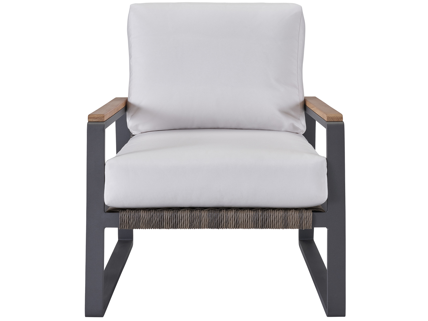 San Clemente Natural Teak/Carbon Aluminum/Brindle Wicker Lounge Chair - Ornate Home