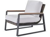 San Clemente Natural Teak/Carbon Aluminum/Brindle Wicker Lounge Chair - Ornate Home