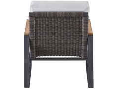 San Clemente Natural Teak/Carbon Aluminum/Brindle Wicker Lounge Chair - Ornate Home