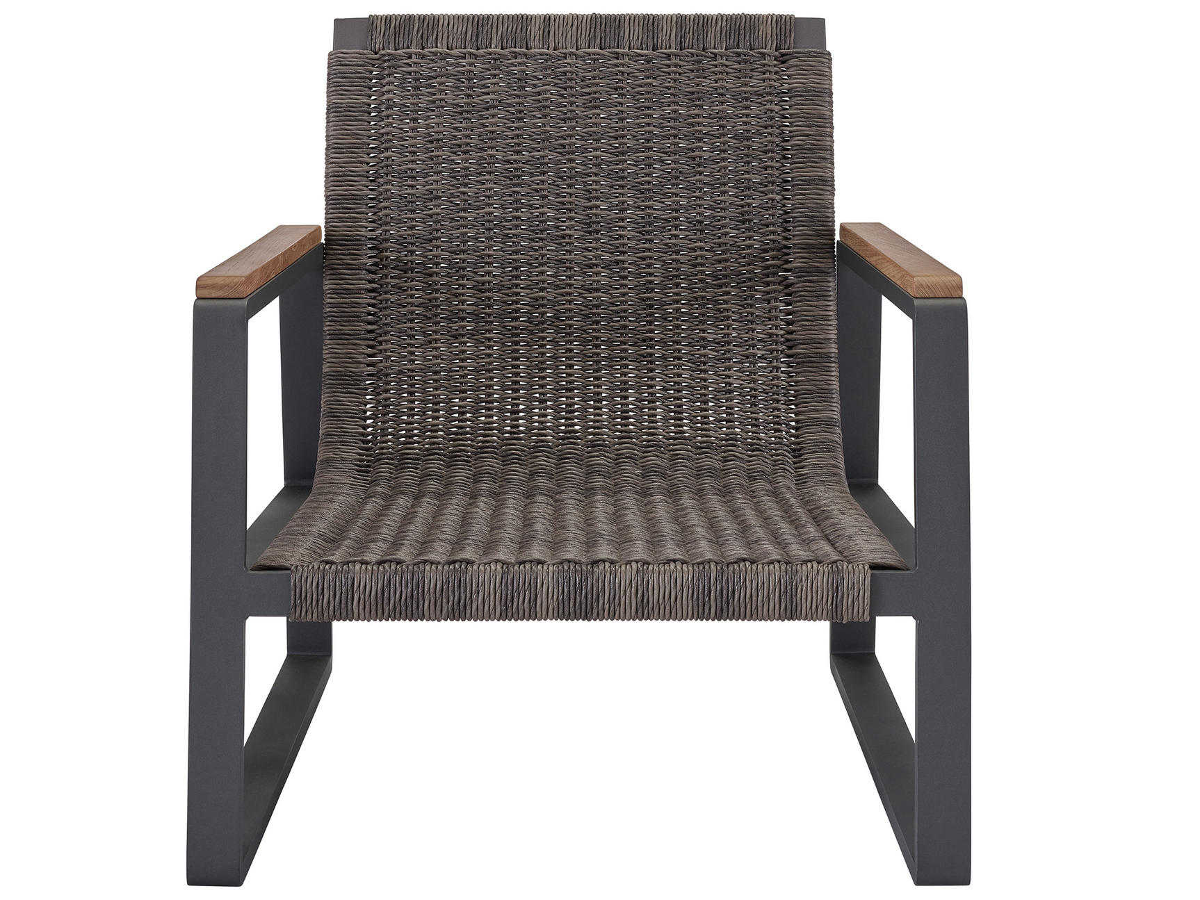 San Clemente Natural Teak/Carbon Aluminum/Brindle Wicker Lounge Chair - Ornate Home