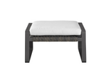 San Clemente Natural Teak/Carbon Aluminum/Brindle Wicker Ottoman - Ornate Home