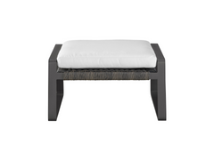 San Clemente Natural Teak/Carbon Aluminum/Brindle Wicker Ottoman - Ornate Home