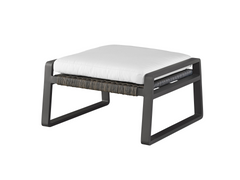 San Clemente Natural Teak/Carbon Aluminum/Brindle Wicker Ottoman - Ornate Home