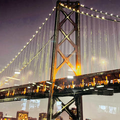 San Francisco Bridge Tempered Glass w / Foil Wall Art - Ornate Home