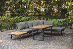 San Jose Gun Metal/Natural/Gray Outdoor Sectional - Ornate Home