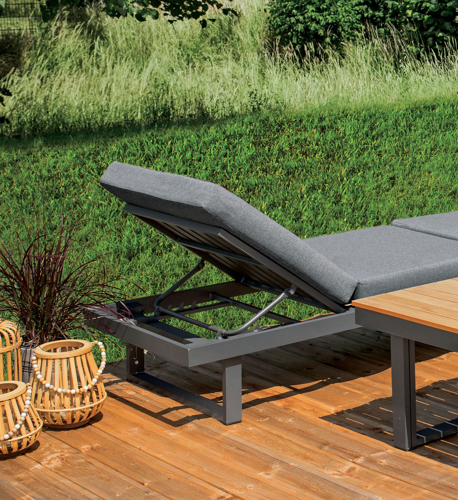 San Jose Gun Metal/Natural/Gray Outdoor Sectional - Ornate Home