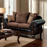 San Roque Brown/Espresso/Dark Cherry Sofa & Loveseat - Ornate Home