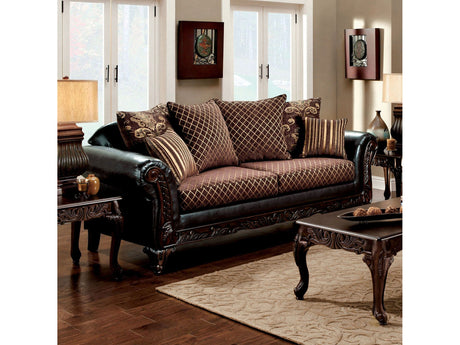 San Roque Brown/Espresso/Dark Cherry Sofa - Ornate Home