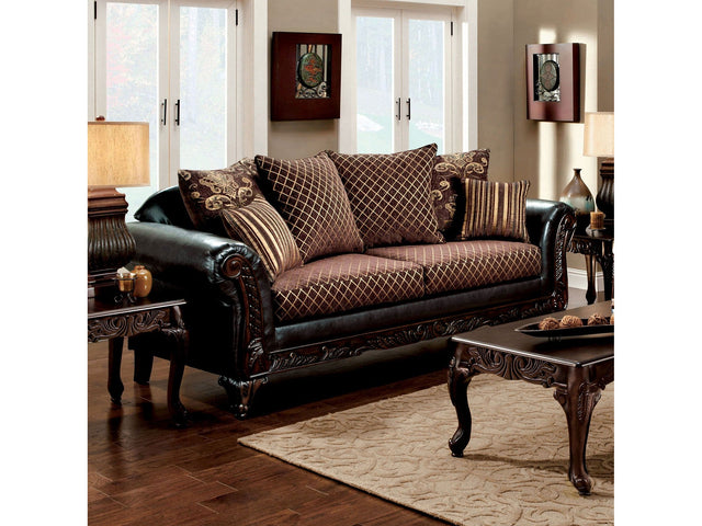 San Roque Brown/Espresso/Dark Cherry Sofa - Ornate Home