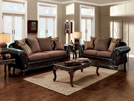 San Roque Brown/Espresso/Dark Cherry Sofa - Ornate Home