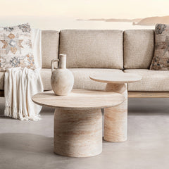 Sana Capri Limestone Outdoor End Table - Ornate Home