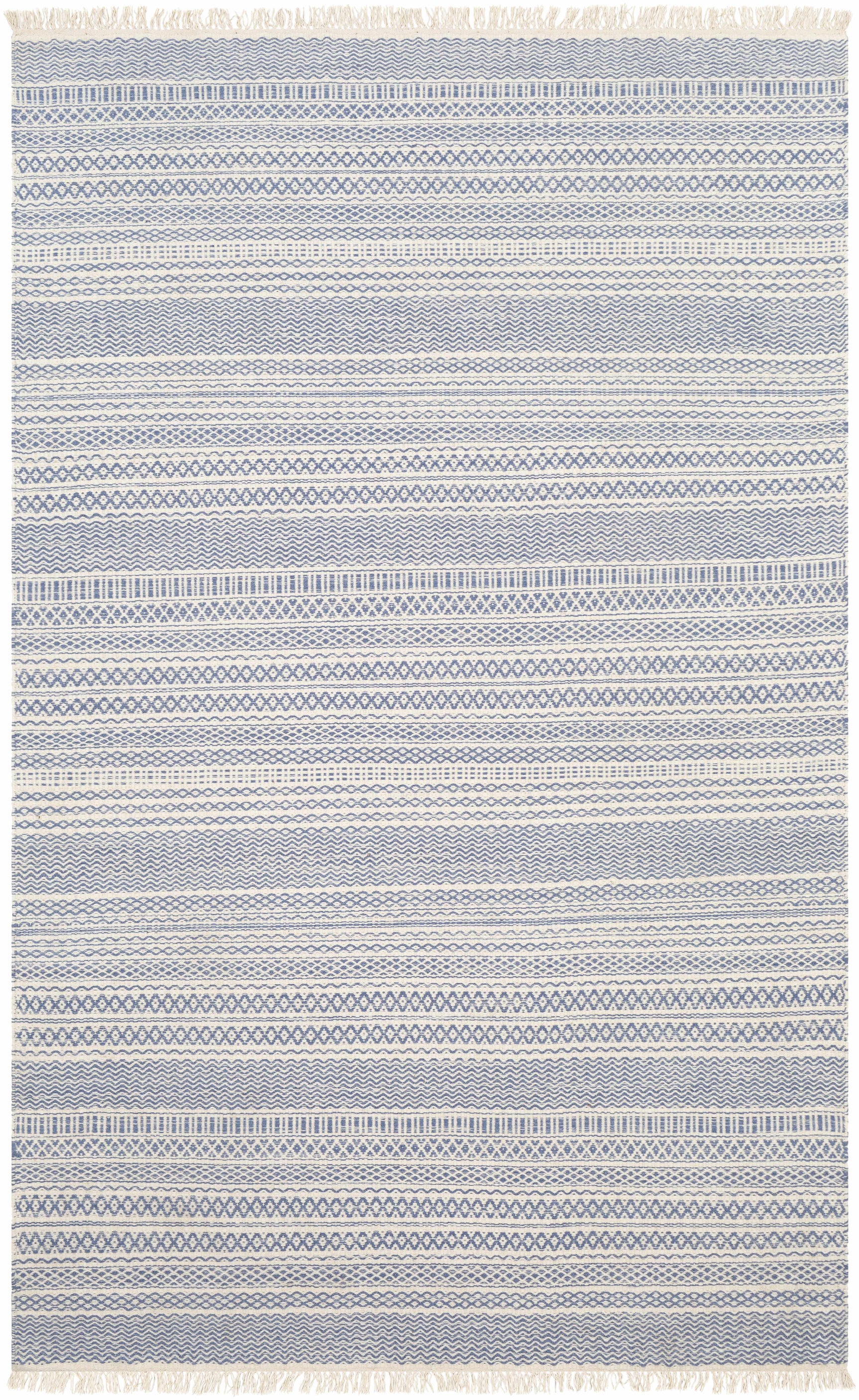 Sanc Blue/Cream Flatweave Wool Rug - Clearance - Ornate Home