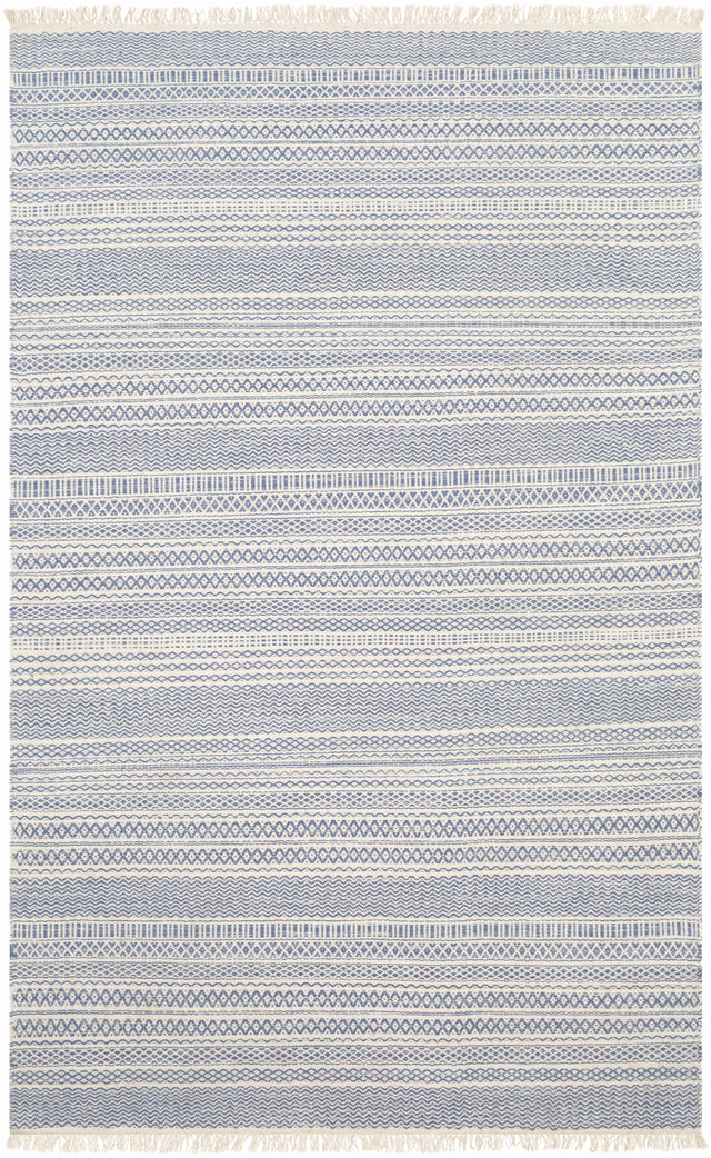 Sanc Blue/Cream Flatweave Wool Rug - Clearance - Ornate Home