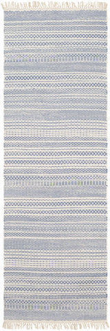 Sanc Blue/Cream Flatweave Wool Rug - Clearance - Ornate Home