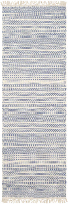 Sanc Blue/Cream Flatweave Wool Rug - Clearance - Ornate Home
