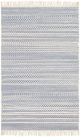 Sanc Blue/Cream Flatweave Wool Rug - Clearance - Ornate Home