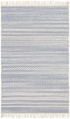 Sanc Blue/Cream Flatweave Wool Rug - Clearance - Ornate Home