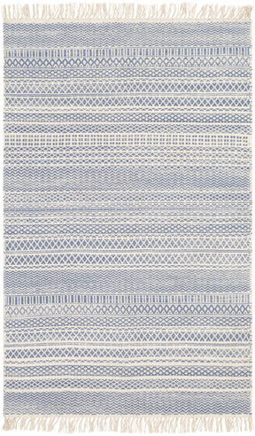 Sanc Blue/Cream Flatweave Wool Rug - Clearance - Ornate Home