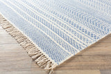 Sanc Blue/Cream Flatweave Wool Rug - Clearance - Ornate Home