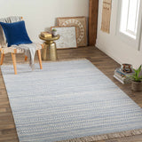 Sanc Blue/Cream Flatweave Wool Rug - Clearance - Ornate Home