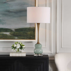 Sanctuary Green/Gray Table Lamp - Ornate Home