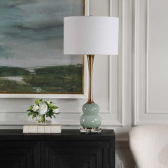 Sanctuary Green/Gray Table Lamp - Ornate Home