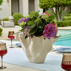 Sand Dune Brown/White Outdoor Ceramic Bowl - Ornate Home