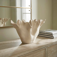 Sand Dune Brown/White Outdoor Ceramic Bowl - Ornate Home