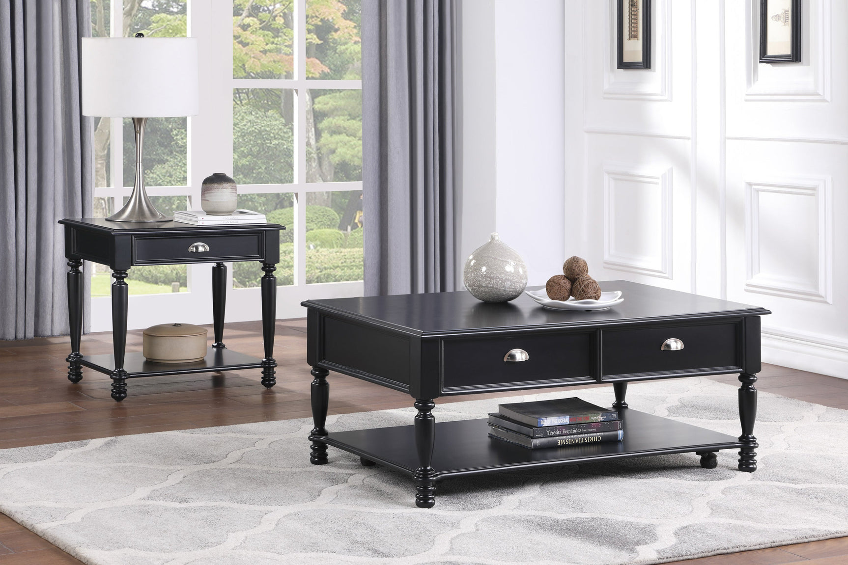 Sanders Black End Table - Ornate Home