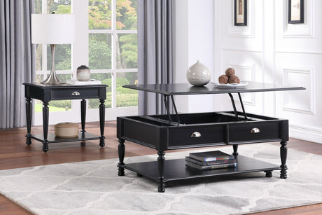 Sanders Black Lift Top Cocktail Table - Ornate Home