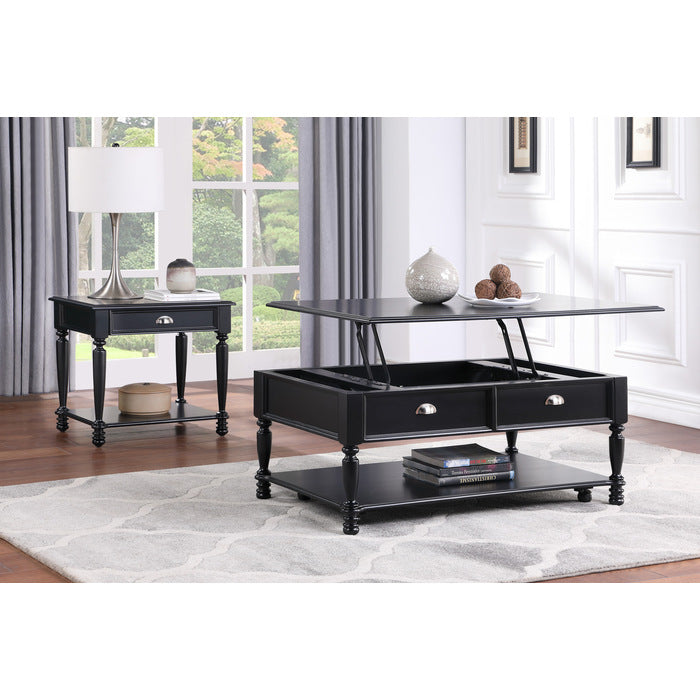 Sanders Black Lift Top Cocktail Table - Ornate Home